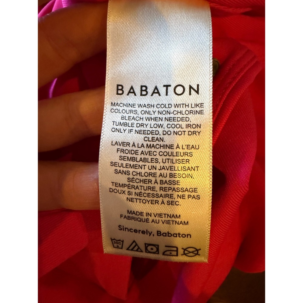 Babaton‎ Shirt Women Small Pink Contour Crew Ribcage Tee Crop Top NWT - Picture 12 of 13